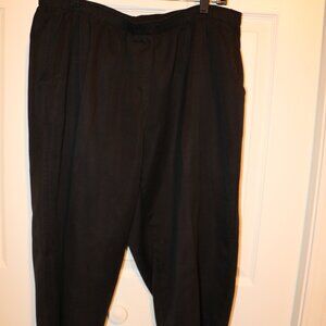 Kim Rogers Womens Black Capri Elastic waist pants 18W